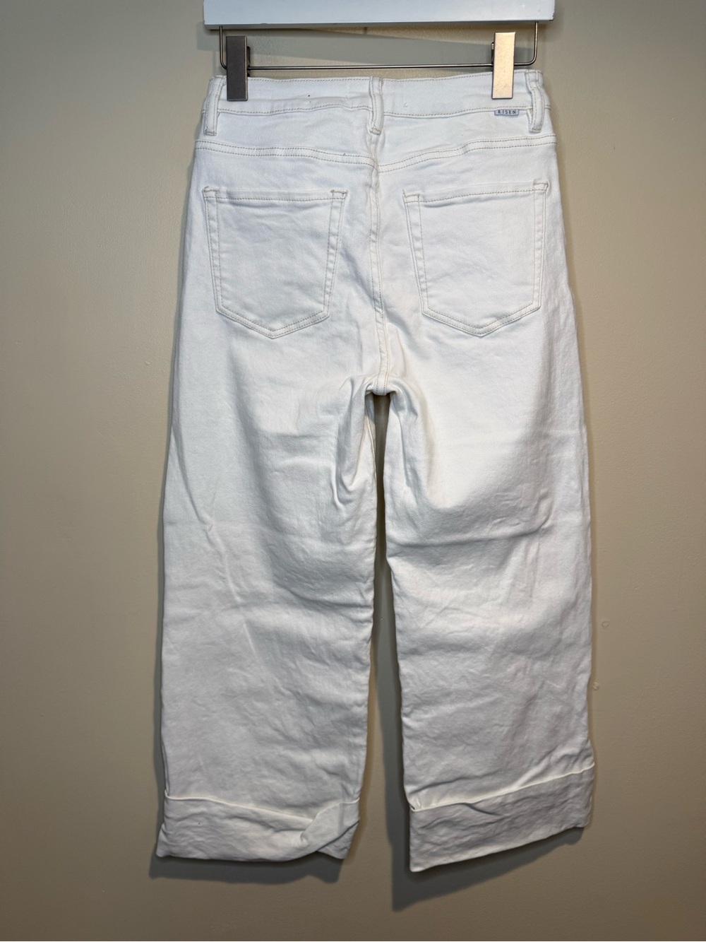 Risen Jeans Barrel wide leg jeans tummy control in Ivory white size 5 / 27 - Picture 7 of 11